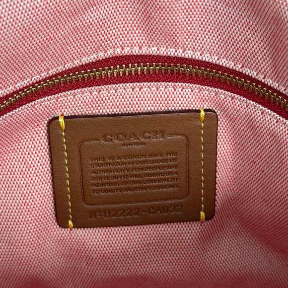 RARE NWT Coach Raffia Red Black Woven Shoulder Crossbody Bag - Picture 3 of 8